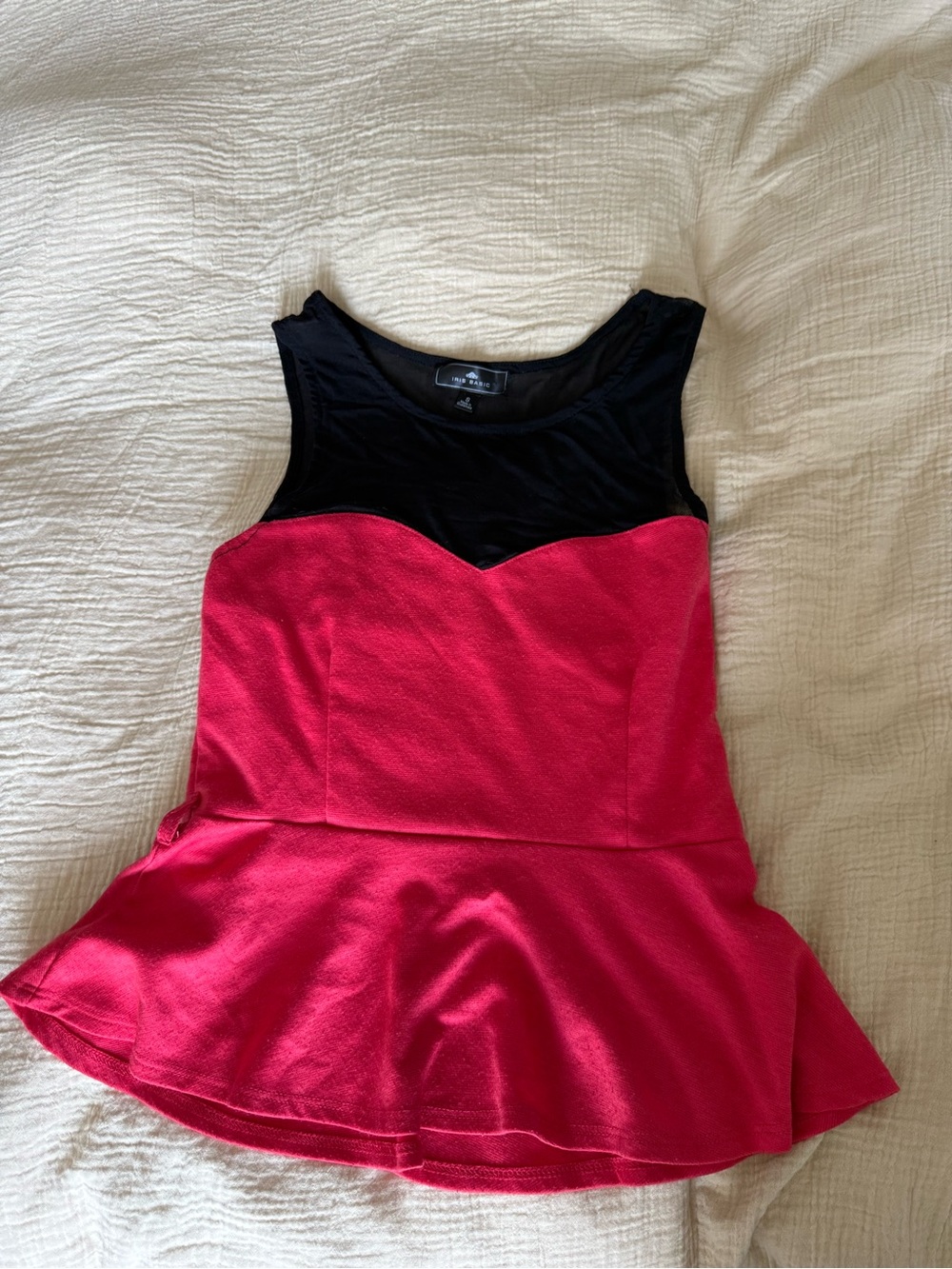 Black & Red Peplum Tank Top